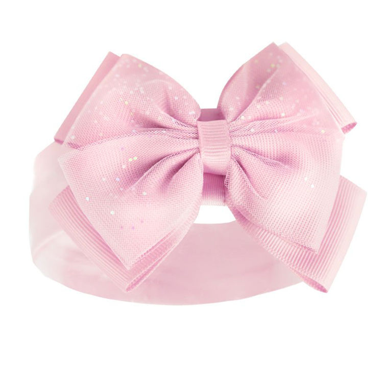 Picture of HB92-N: – F3127-6938- HEADBAND W/GLITTER BOW PINK